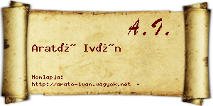 Arató Iván névjegykártya
