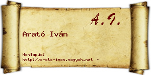 Arató Iván névjegykártya