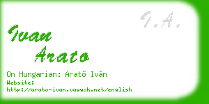 ivan arato business card